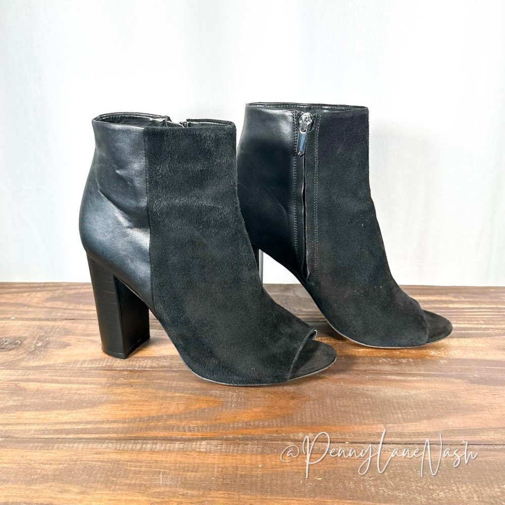 Sam Edelman Yarin Peep Toe Heeled Boots Black Size 8 - Picture 3 of 11